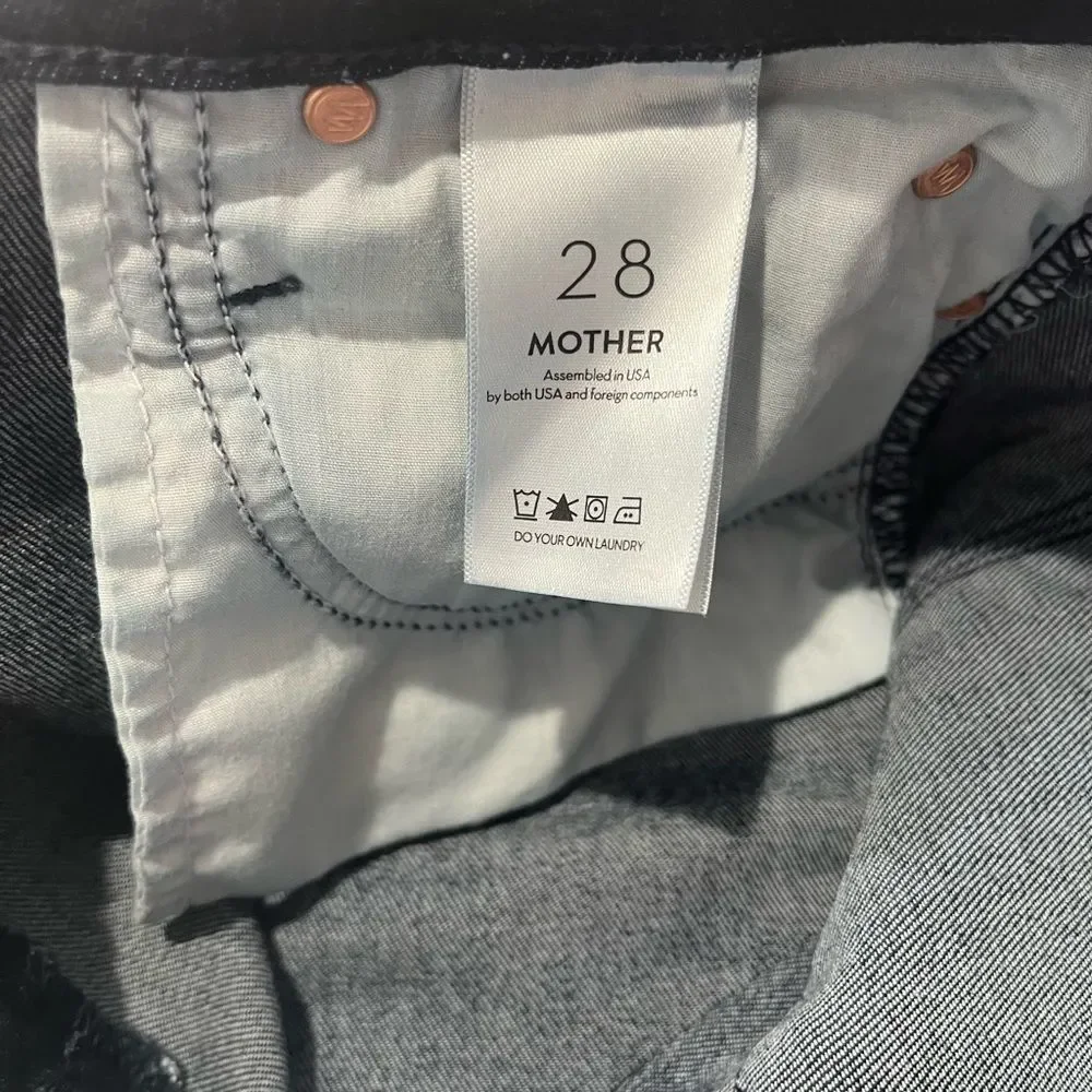 MOTHER Women's Straight Leg Jeans - Dark Blue - Picture 9 of 14